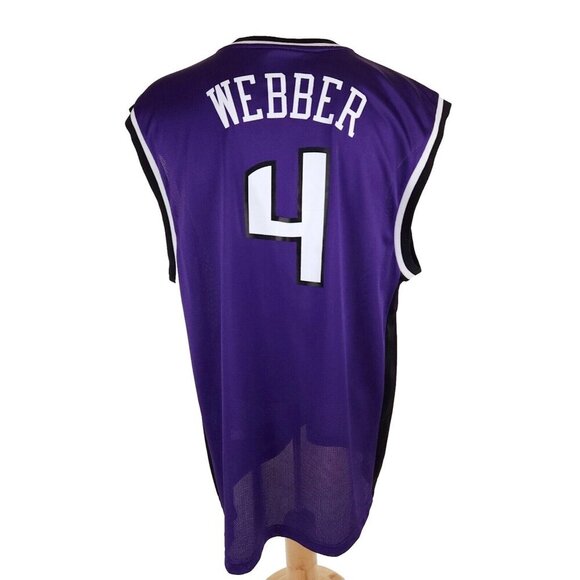 NBA Reebok Sacramento Kings Chris Webber #4 Jersey XL Purple - Picture 2 of 8